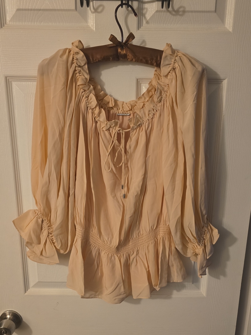 Elie Tahari Rose Ruffled Peasant Blouse
